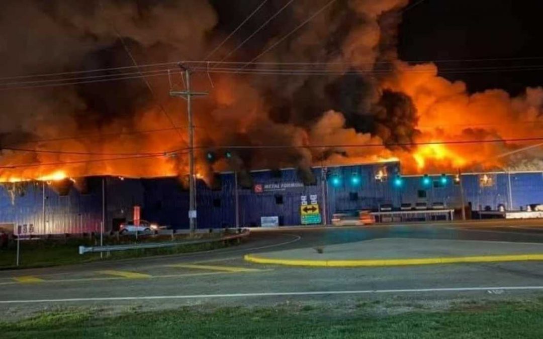 Fire at Colfor Manufacturing in Malvern, Ohio, USA