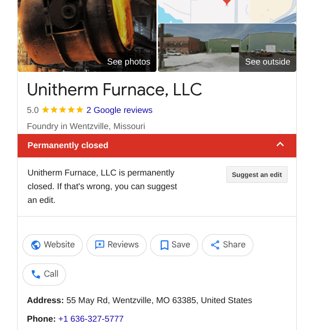 USA Furnace Builder Closes Down