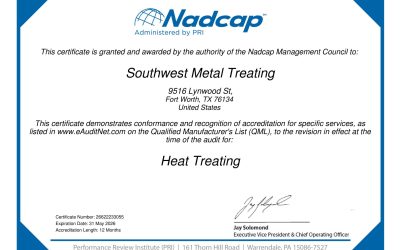 USA Commercial Heat Treater Achieves Nadcap® Accreditation